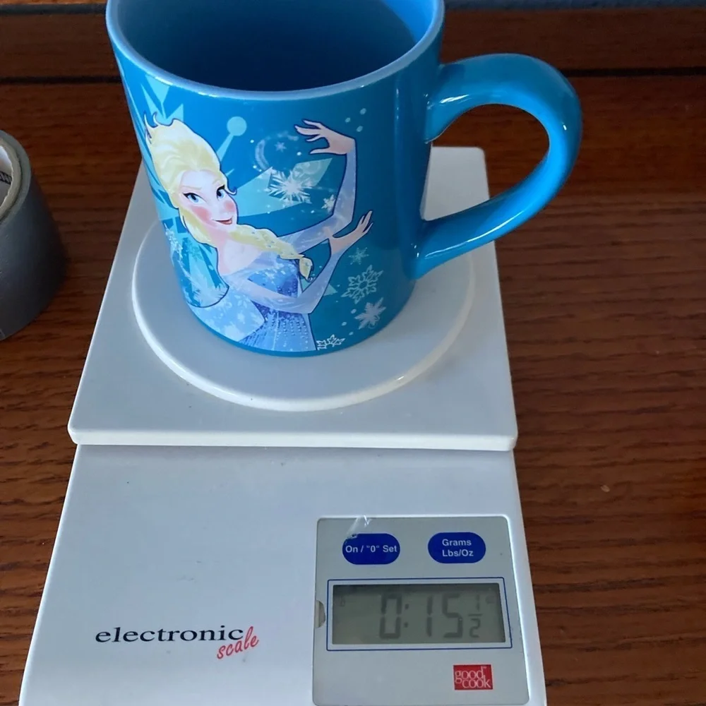 Disney Frozen Queen Elsa Snowflake Princess Blue 14oz Ceramic Coffee Tea Mug Cup